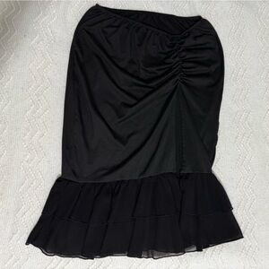 Black Midi Skirt With Slit